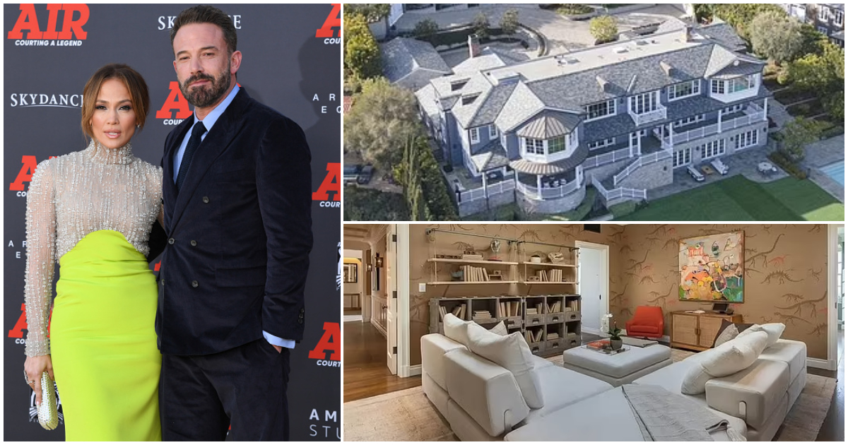 Photos of American star couple Ben Affleck and Jennifer Lopez and their $60 million mansion