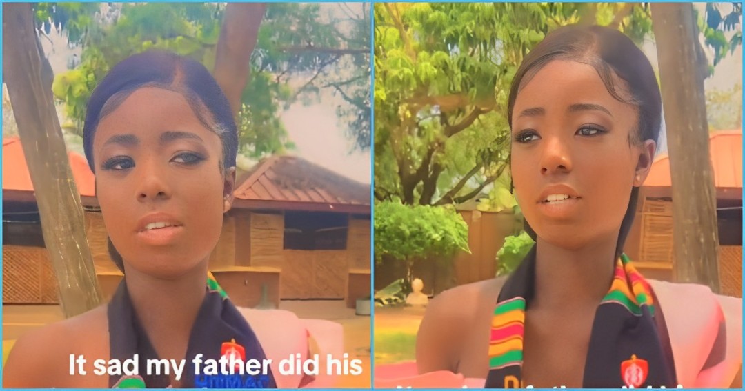 Ghanaian lady breaks down on graduation day as she misses dad