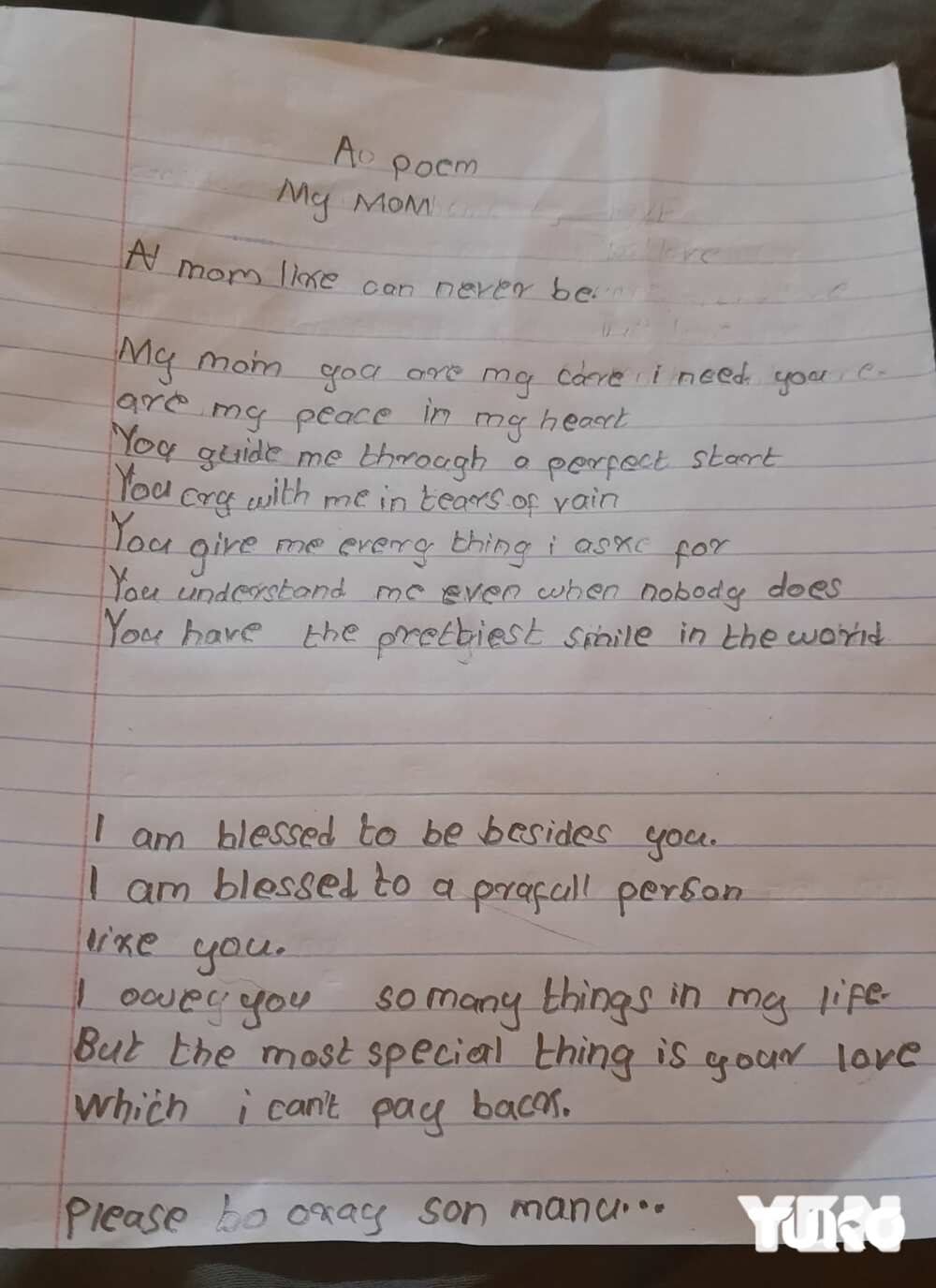 Parenting: 10-year-old Kenyan boy pens emotional poem for ailing mother