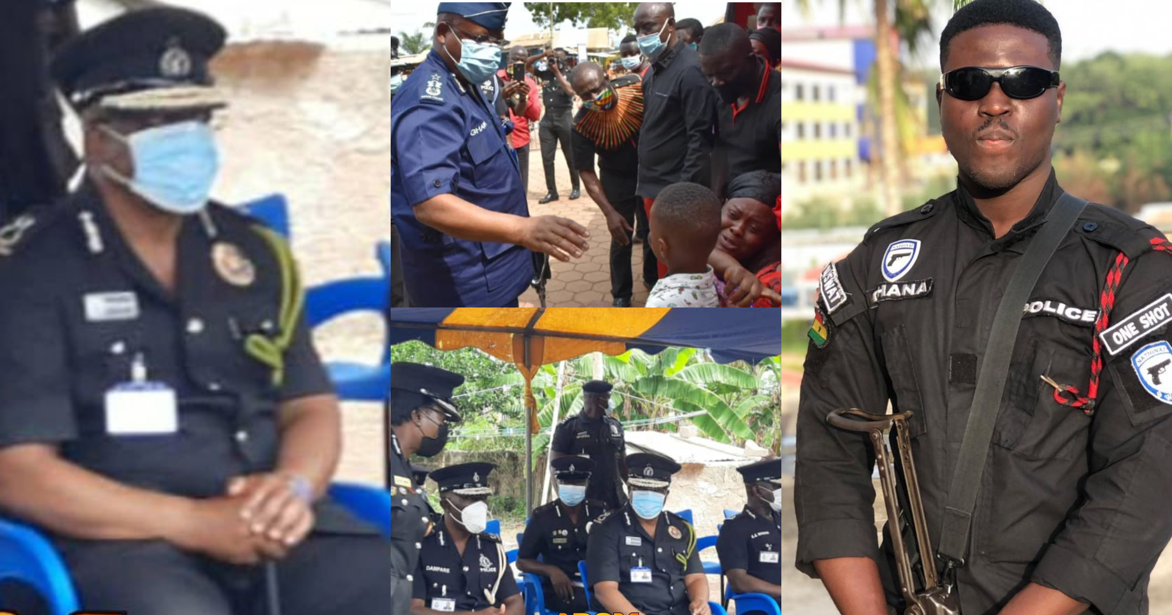 Korle-Bu Bullion Van Robbery: Sad Photos Drop As IGP Visits Family Of Slain Policeman Emmanuel Osei