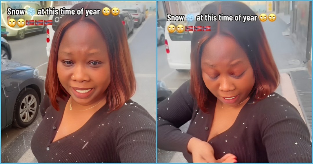 Ghanaian lady in Norway cries over cold weather