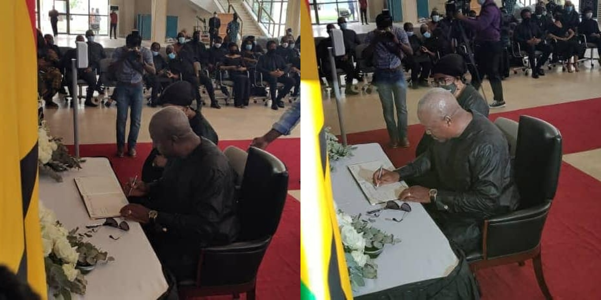 Rawling Death: Mahama finally signs the book of condolence