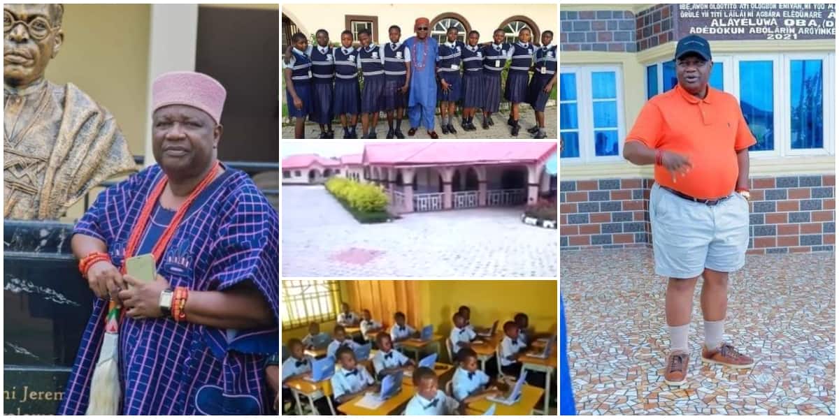 Reactions as Nigerian king builds fine school with free food, hostel, laptop and no fees for students