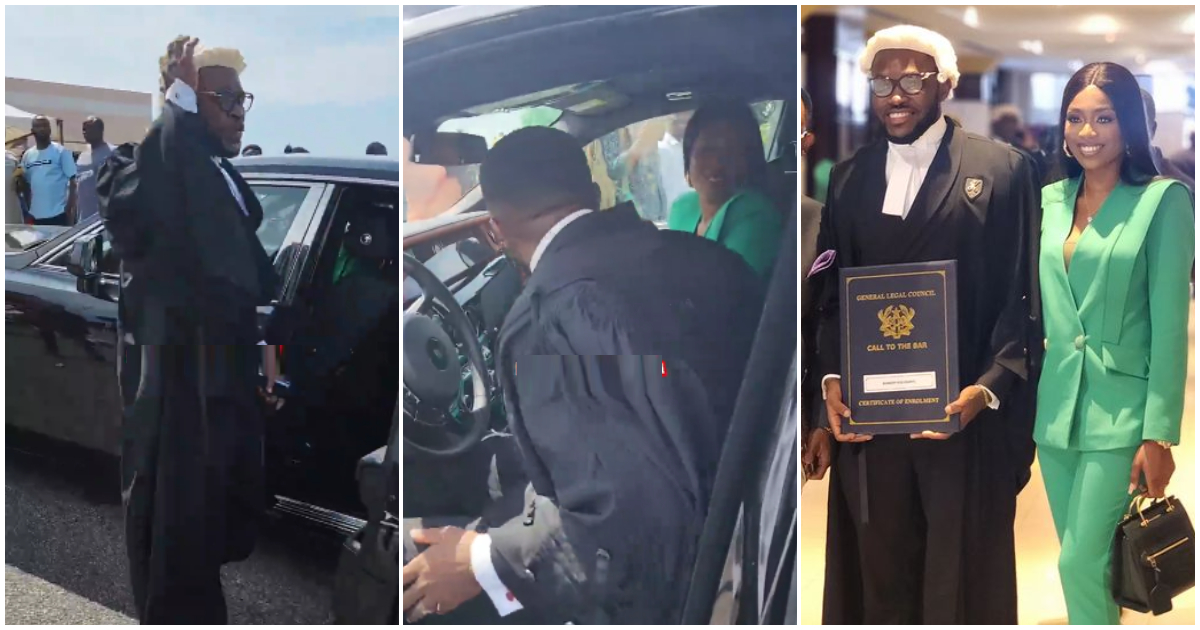 Kennedy Osei and Tracy's Rolls Royce ride from Ghana Bar call