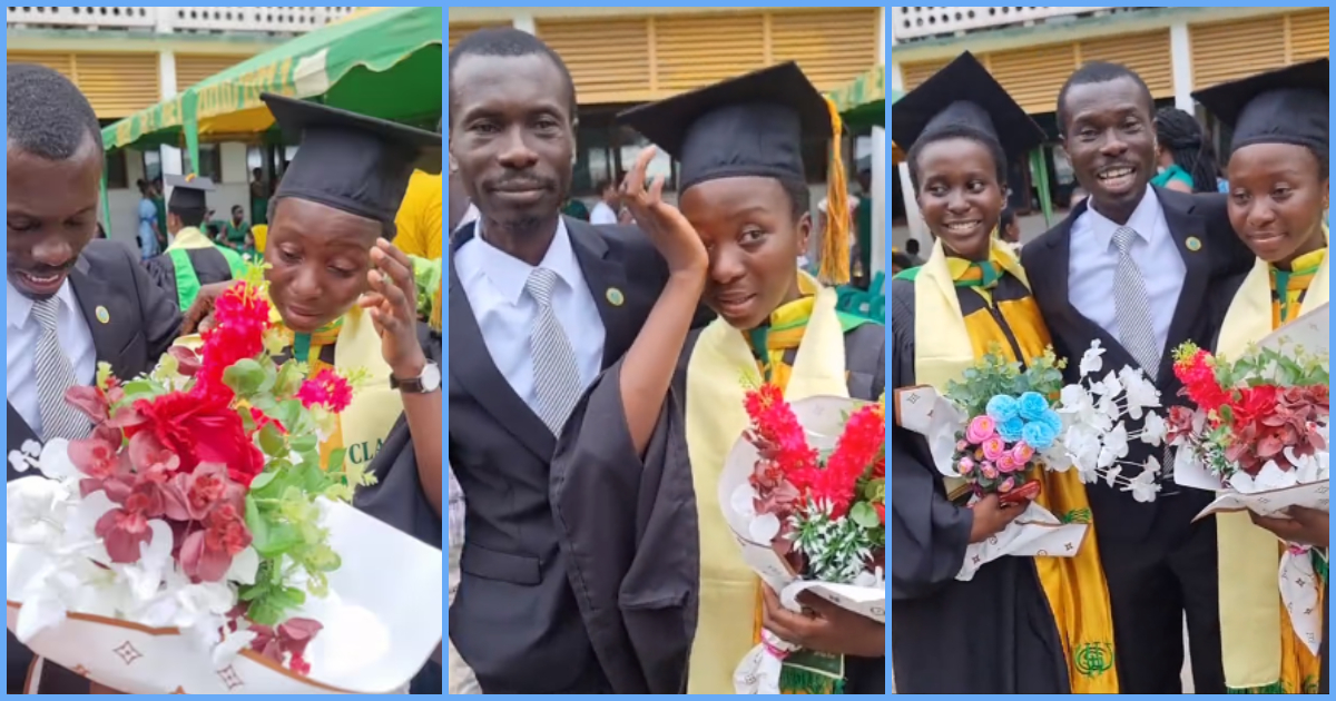WASSCE: Wey Gey Hey student cries on graduation day, celebrates with her twin in emotional video