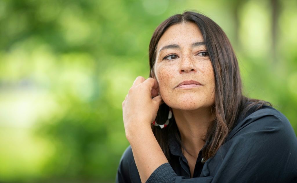 Elisapie Isaac poses at Jarry Park in Montreal, Quebec, on June 15 ahead of Pope Francis'visit to Canada, where he is expected to offer an apology to Indigenous peoples for more than a century of abuses at state schools run by the church