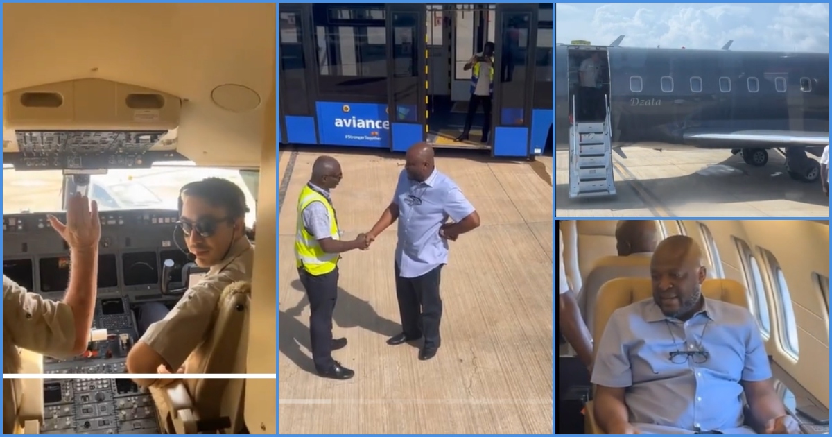 Ghanaians react as Ibrahim Mahama wears simple outfit on his private jet