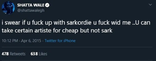 Sarkodie is not cheap - Tweet Shatta Wale once made in 2015 pops up