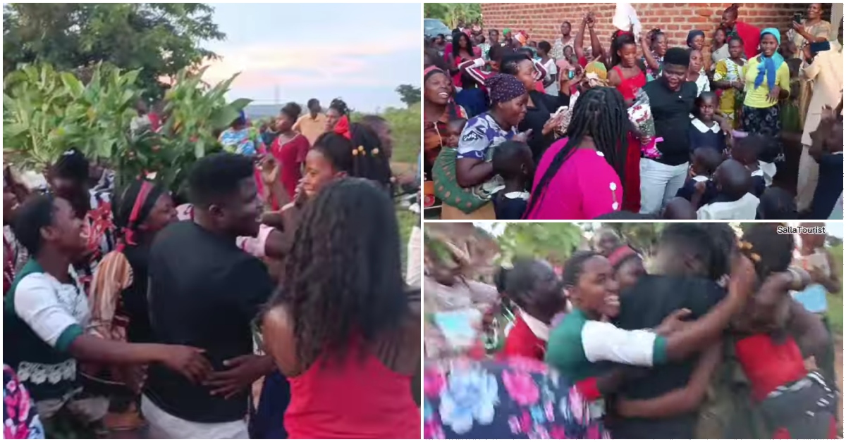 Huge Ugandan village comes out to welcome Wode Maya with leaves like 'the Messiah'