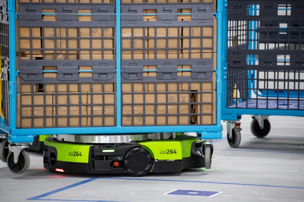 The proteus robot is designed to move heavy items around Amazon warehouses