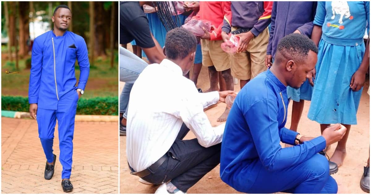 Kind student celebrates 23rd birthday by donating pairs of shoes to barefoot pupils