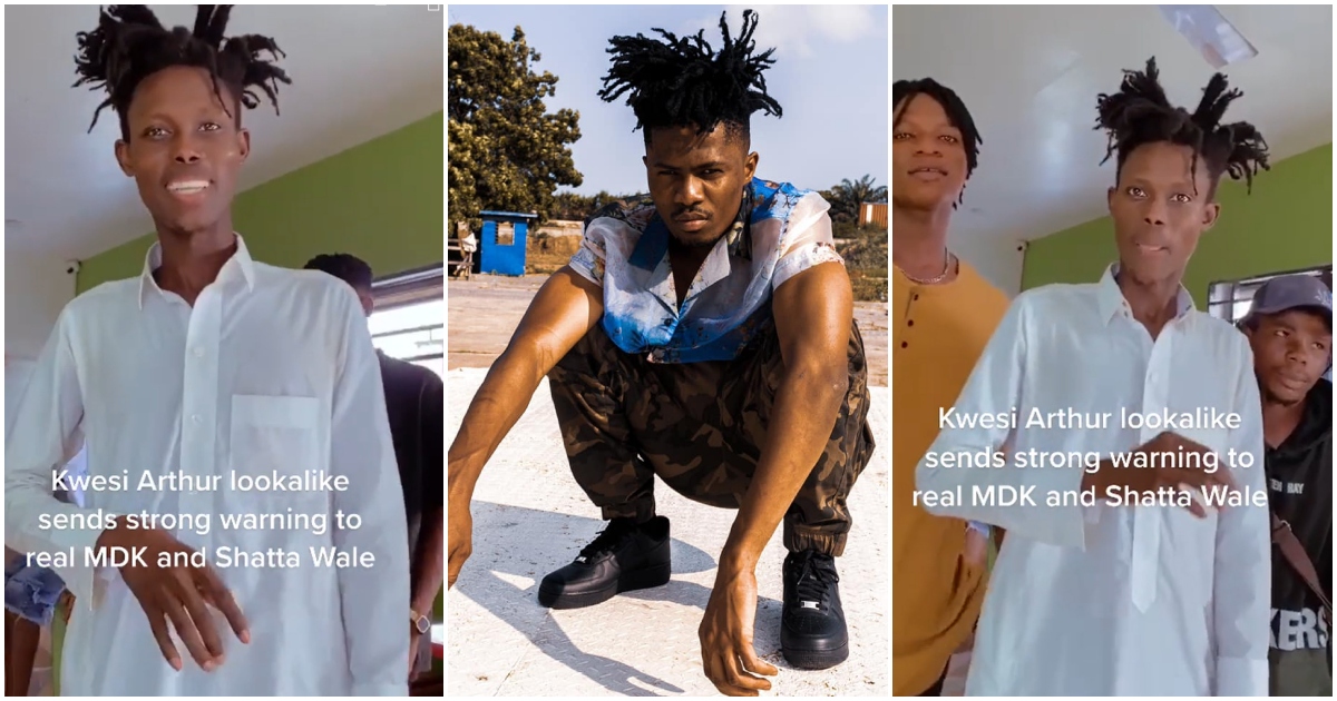 Kwesi Arthur's lookalike pops up in hilarious video, sparks funny reactions