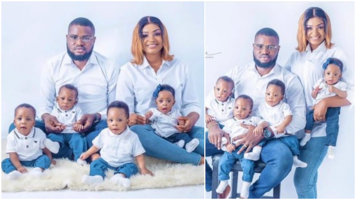 Amazing photos of parents with four children go viral, many ask how they cope