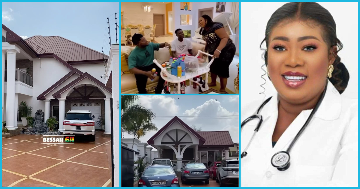 Enter Dr Grace Boadu's plush mansion in Kumasi full of expensive cars (Video)