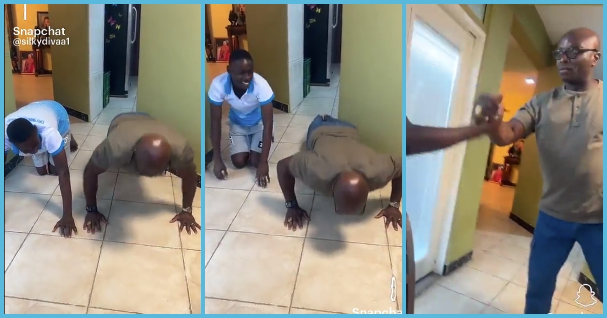 65-year-old man in press up contest