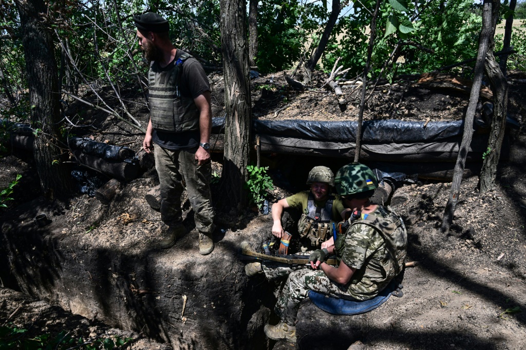 This frontline trench in the Donbas stands against Russian efforts to seize control of the Ukrainian region