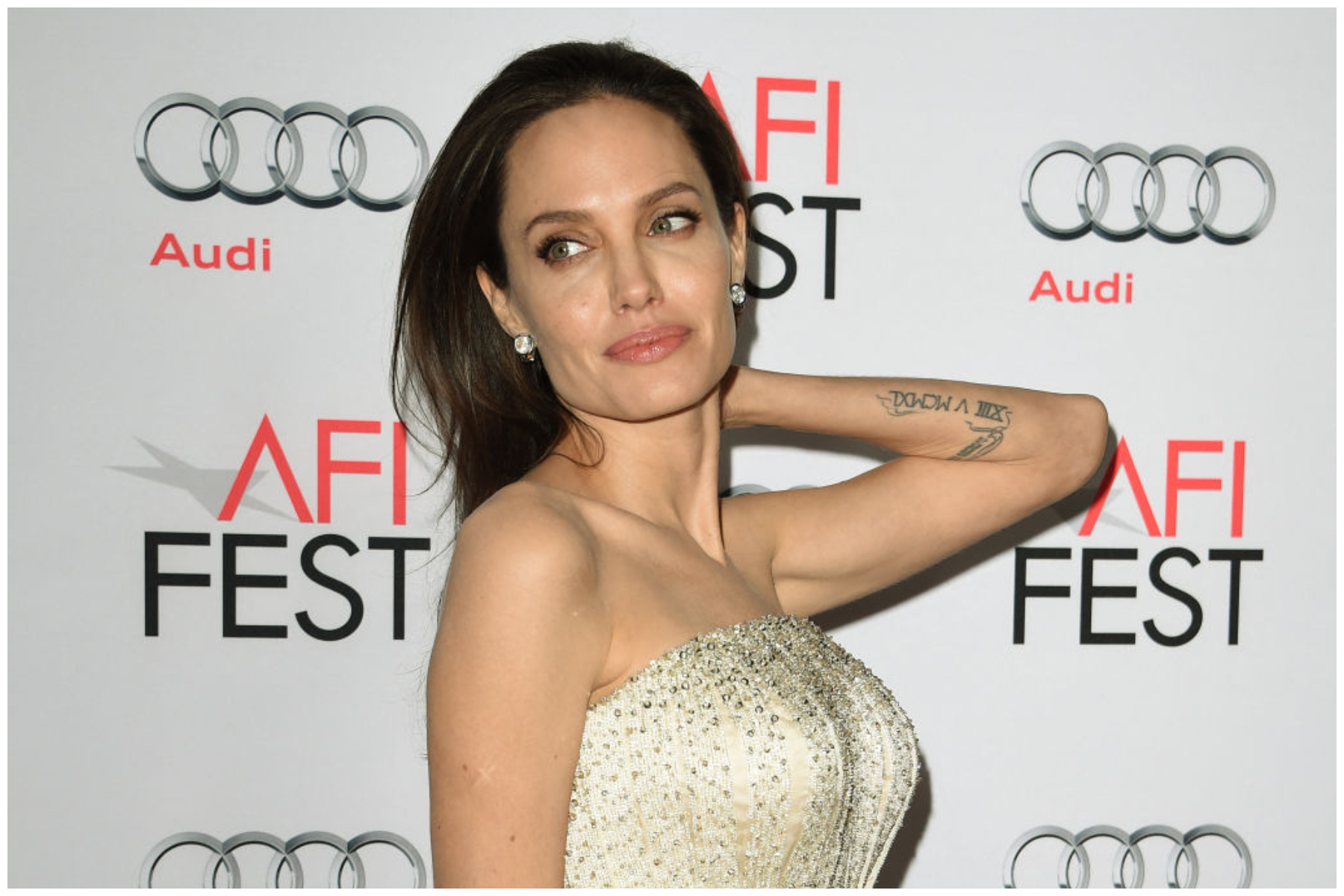 Angelina Jolie arrives for the opening night gala premiere of Universal Pictures' 'By the Sea' at the TCL Chinese Theatre in Hollywood, California