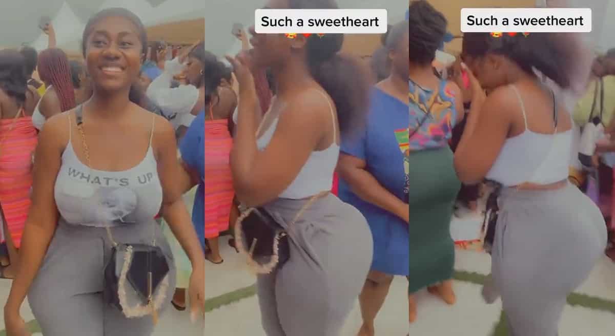 "Men will leave their wives because of her": Lady with good shape turns her back in public, video goes viral