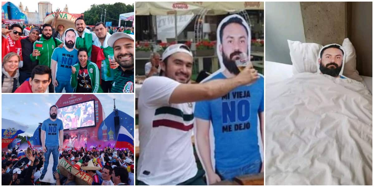 Friends Attend Event with Cardboard Cutout of Man Whose Wife Didn't Allow Him Tag along, Take Photos With it