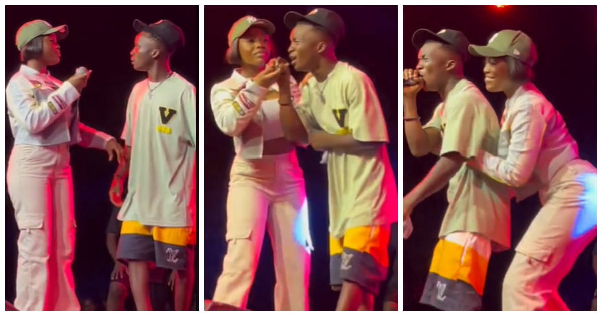 Gyakie hugs fan tight on stage during performance