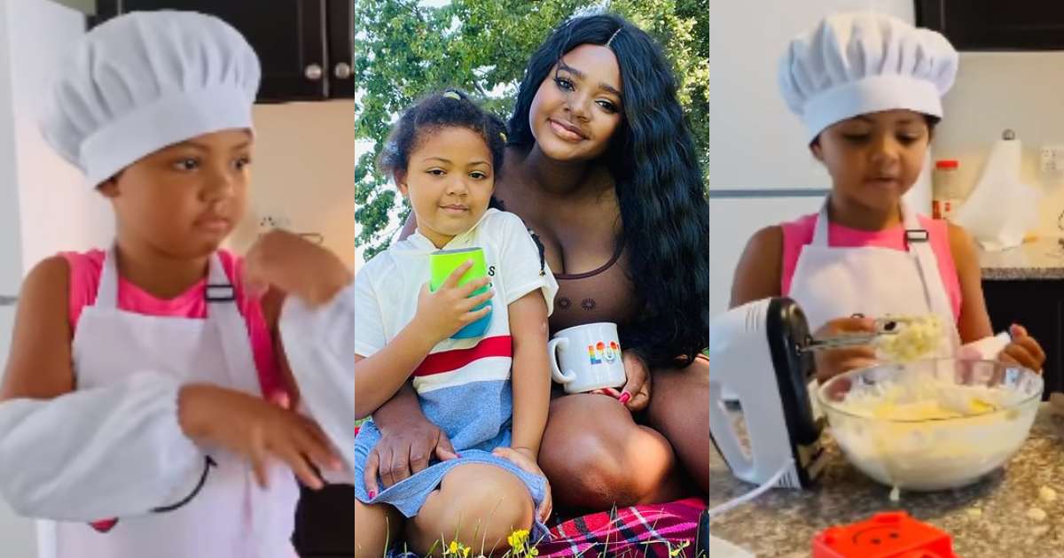 Baby Lorde: Kafui Danku’s Daughter Bakes in Video; asks for Music to Relax