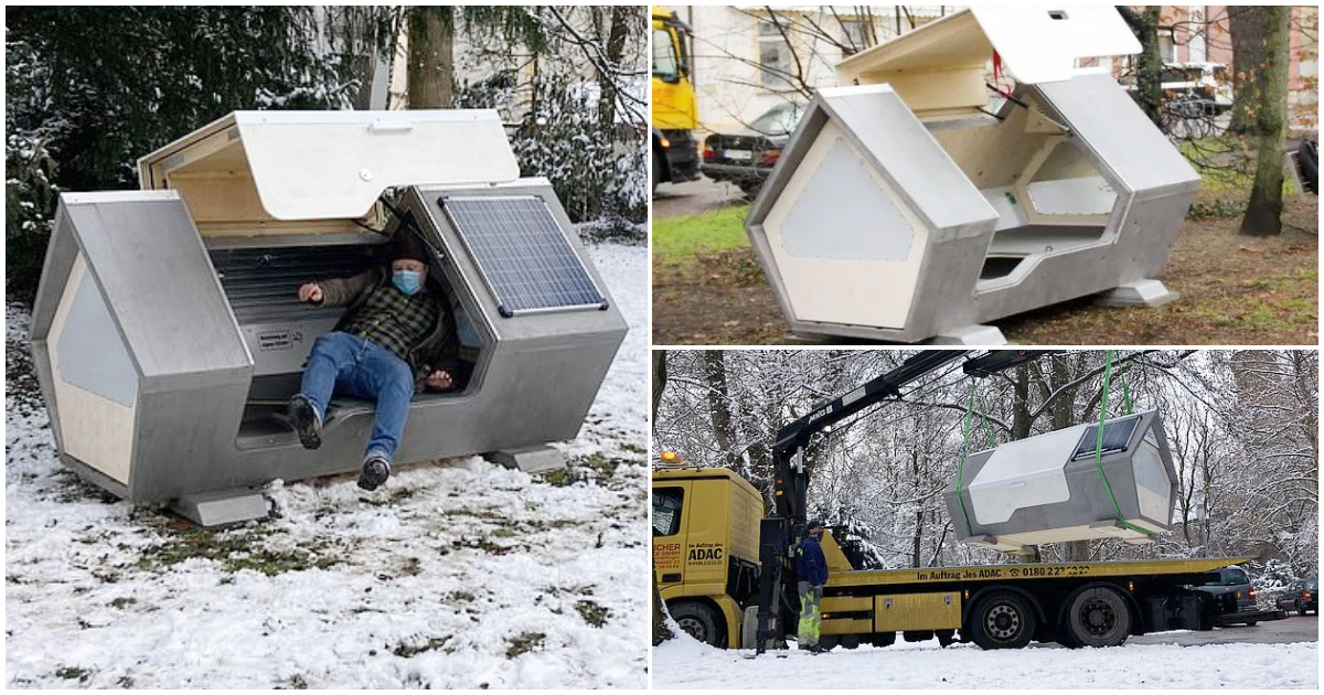 Germany city Ulm installs sleeping pods for homeless people to keep them warm during winter