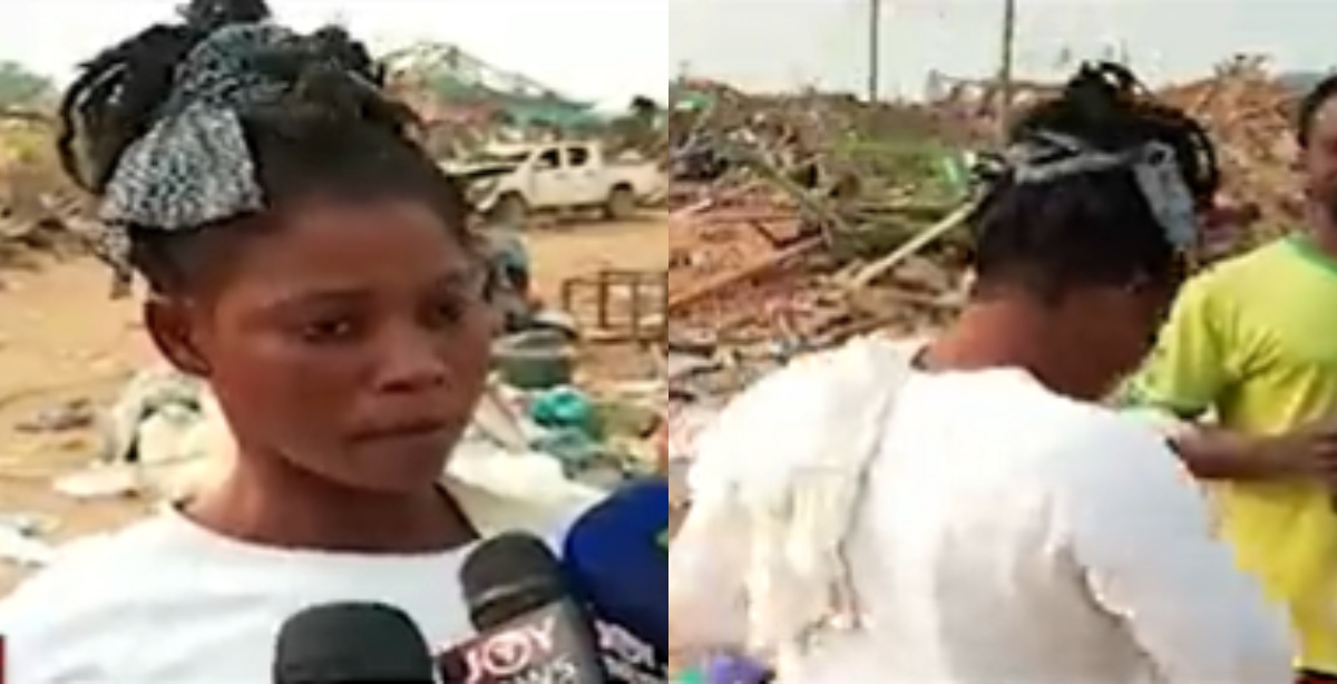 Resident of Appiatse returns to disaster site alone looking for her missing GHc1,500