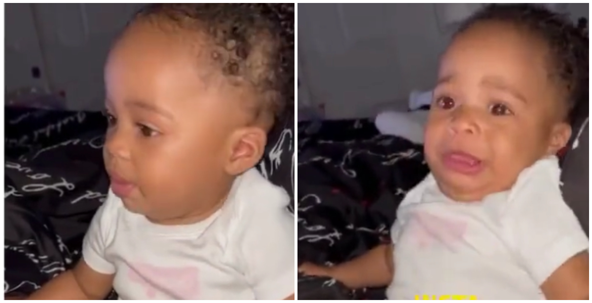 Photos from video of baby crying