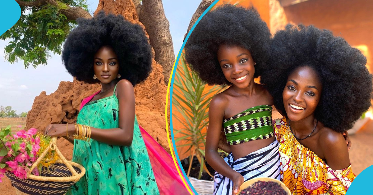 Hamamat Montia and her daughter flaunt afro hair and smooth skin in photo, many in awe of beauty