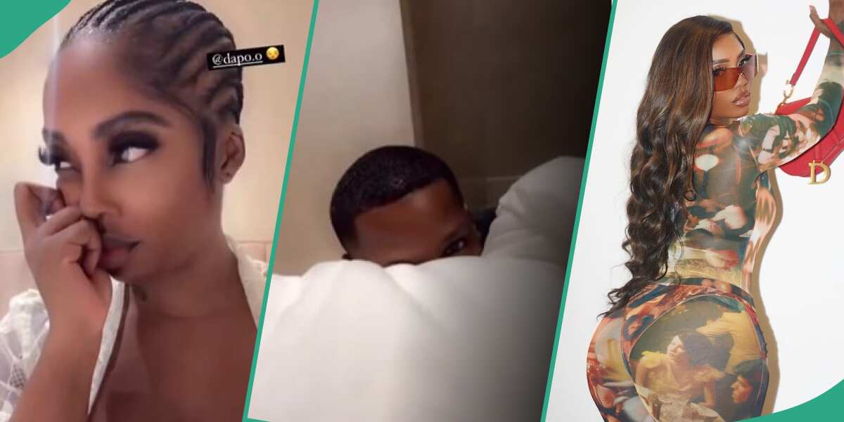 "Who is Dapo?" Fans ask as video of Tiwa Savage with a mystery man in room goes viral
