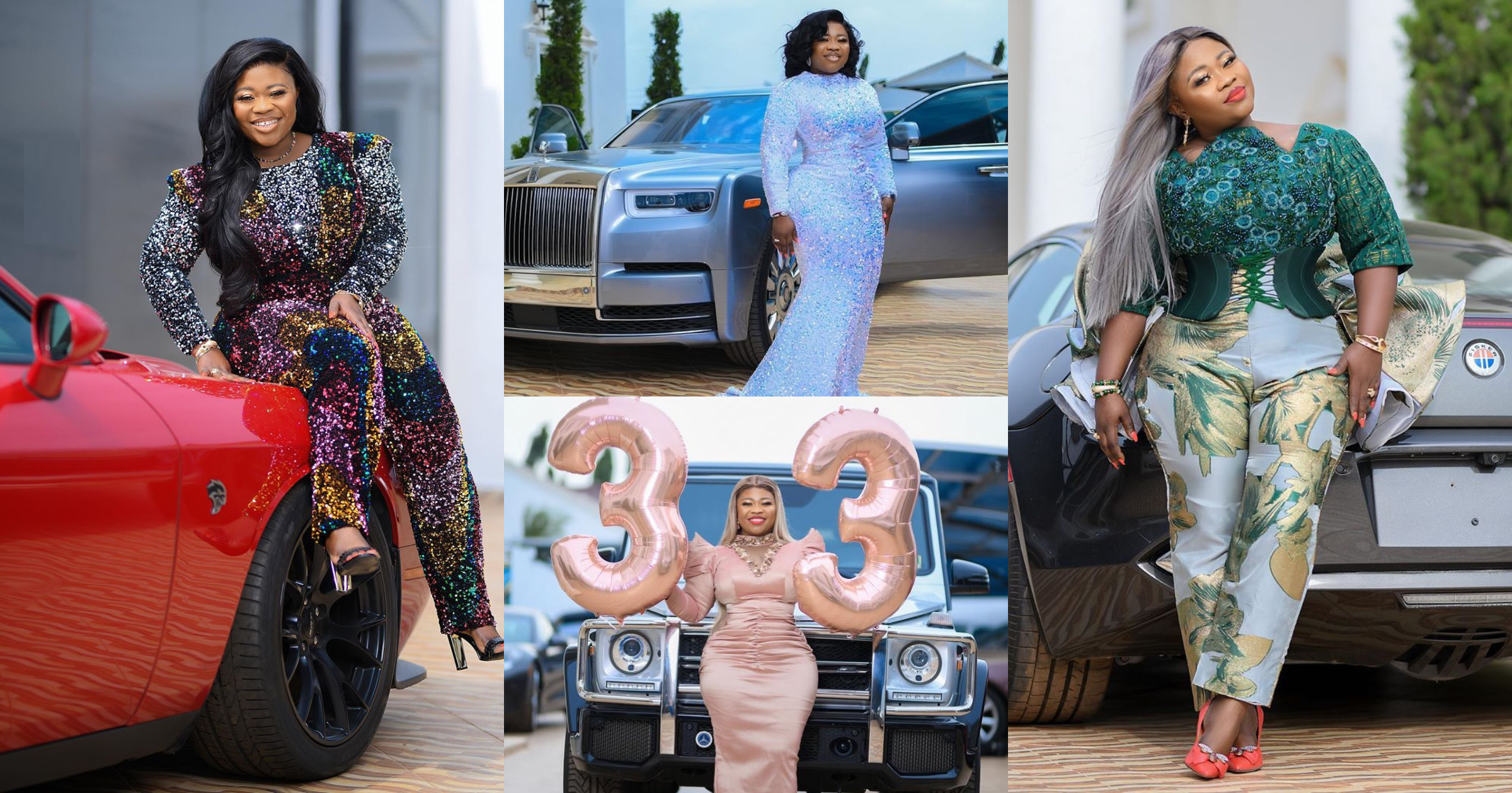 Obofour's wife shows off cars in beautiful 33rd birthday photos