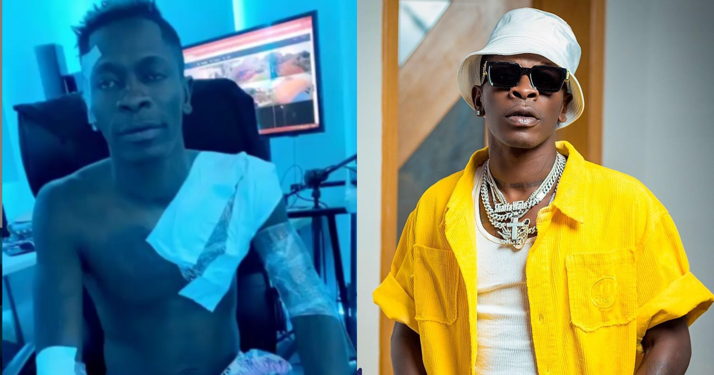 Shatta Wale: Video Of Musician In Plaster Pops Amid Reports That He Has Been Shot By Robbers