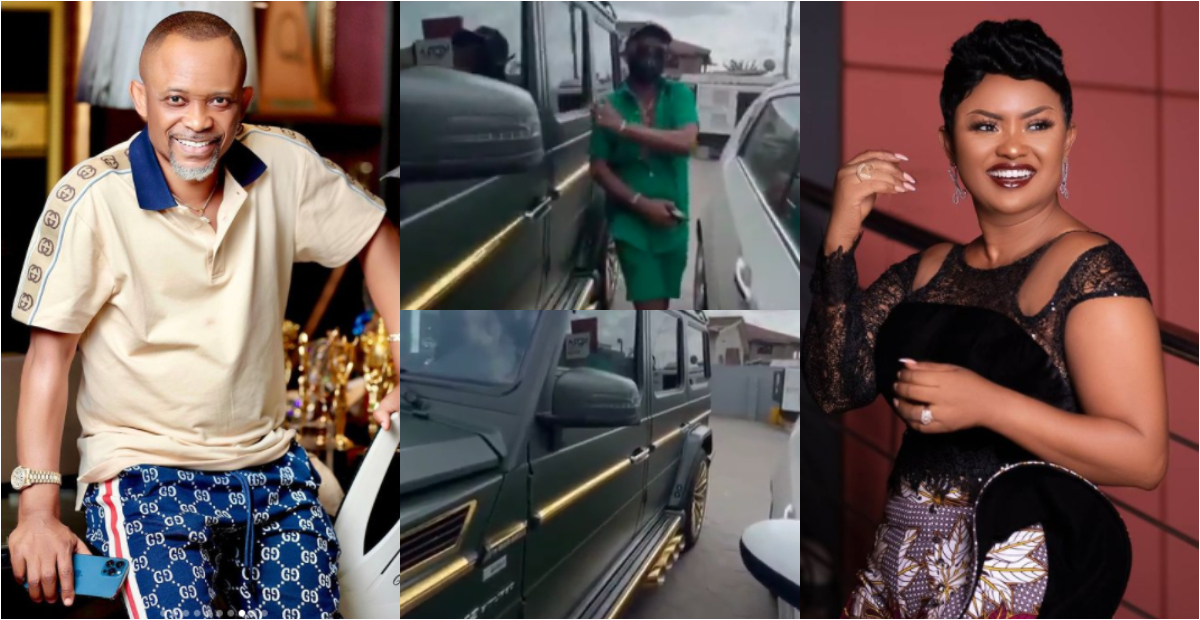 My papa hot - Nana McBrown gushes over Fadda Dickson as he flaunts luxury car with style