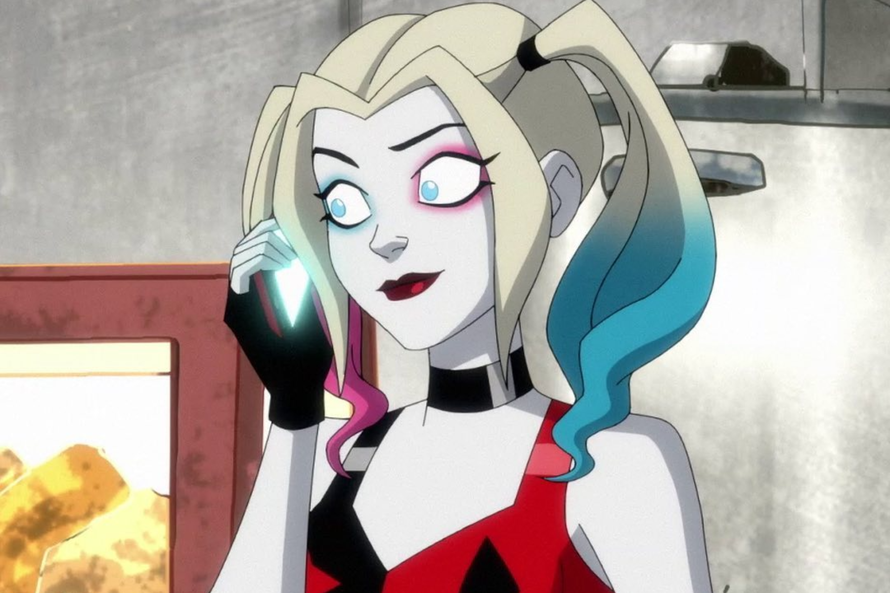 Harley Quinn is on a phone call