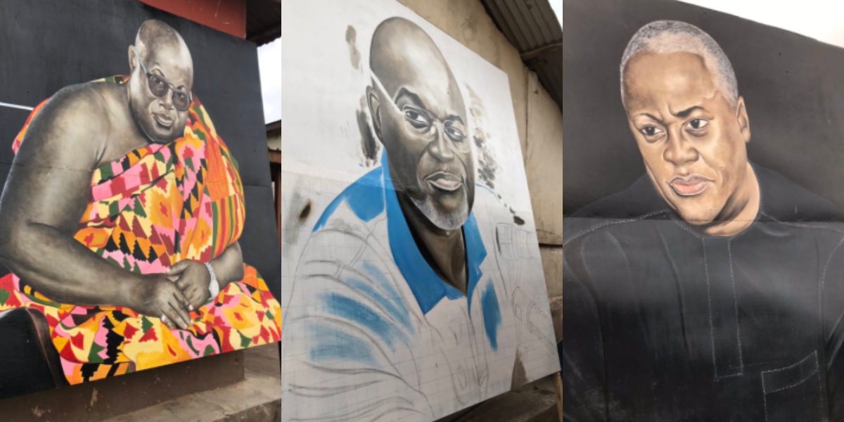 Beautiful artworks of Akufo-Addo, Mahama, Ken Agyapong and Sammy Awuku pop up (Photos)