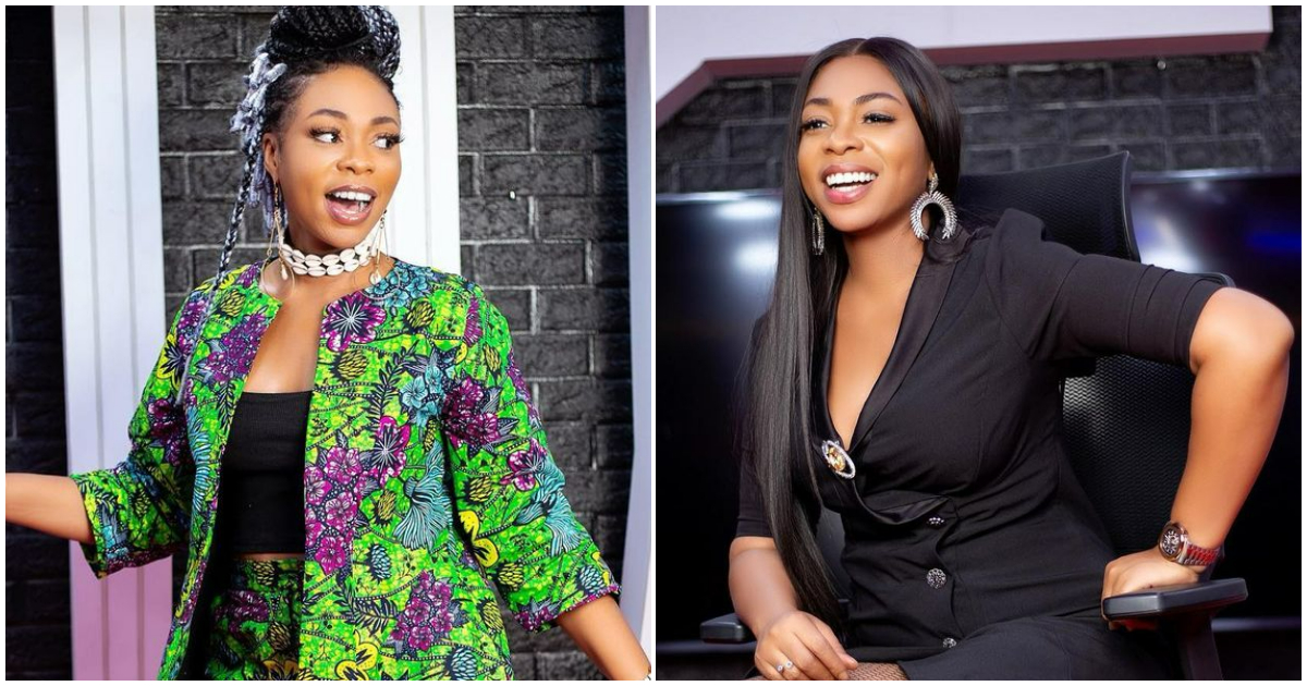 Michy looks dazzling in African print (left) and an all-black suit (right).