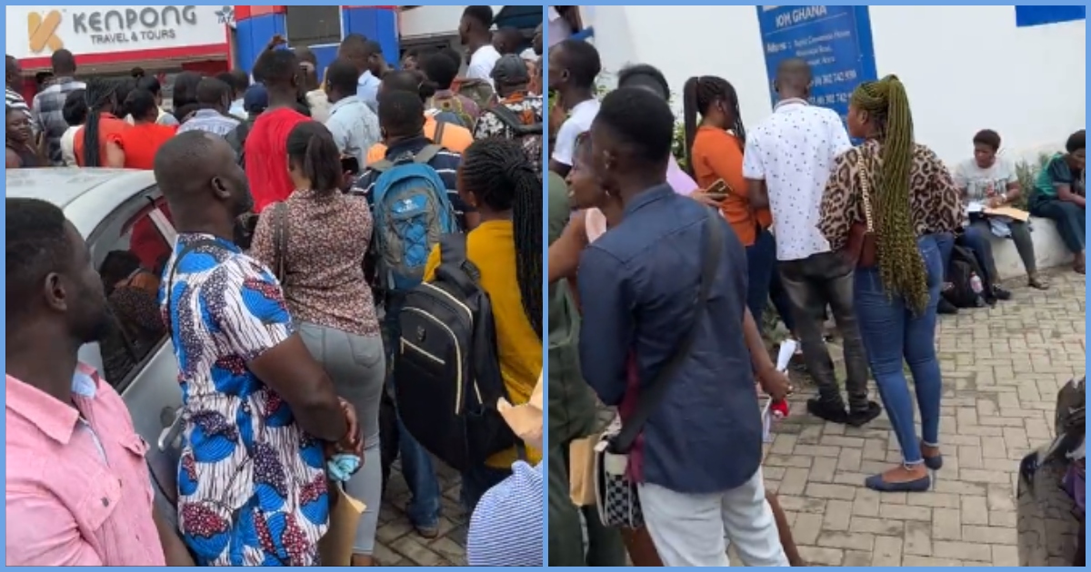 Ghanaian man visits visa application centre, stunned after seeing huge crowd wanting to leave for Canada