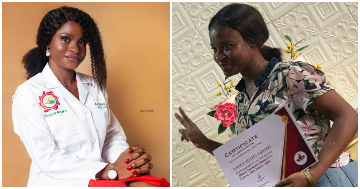 Ghanaian lady known as Nancy Afotey shares her journey to becoming a doctor of Pharmacy and a Cake business owner