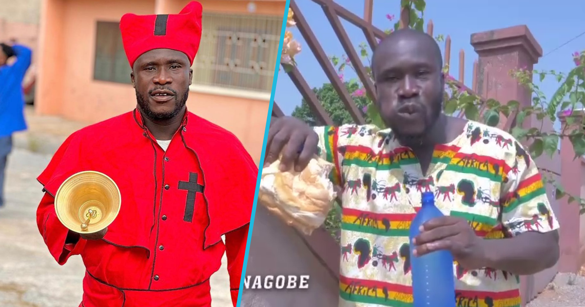 Ras Nene eats bread with water while delivering a message on Independence Day, funny video drops