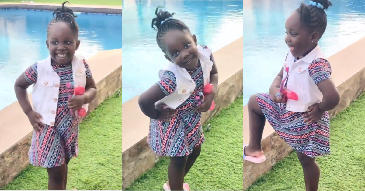 Star already: Stonebwoy’s daughter Jidula cracks ribs with new video rapping, fans praise her
