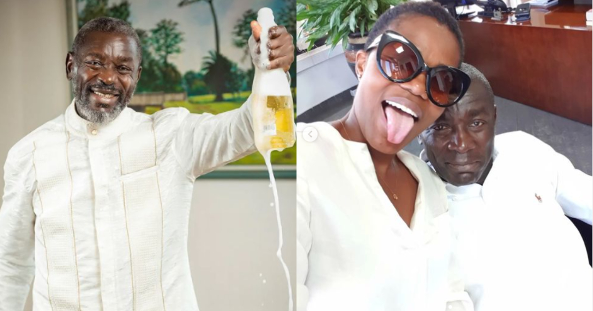 Mzbel releases 3 photos playing with Kofi Amoabeng on his 70th birthday; fan calls it concert party