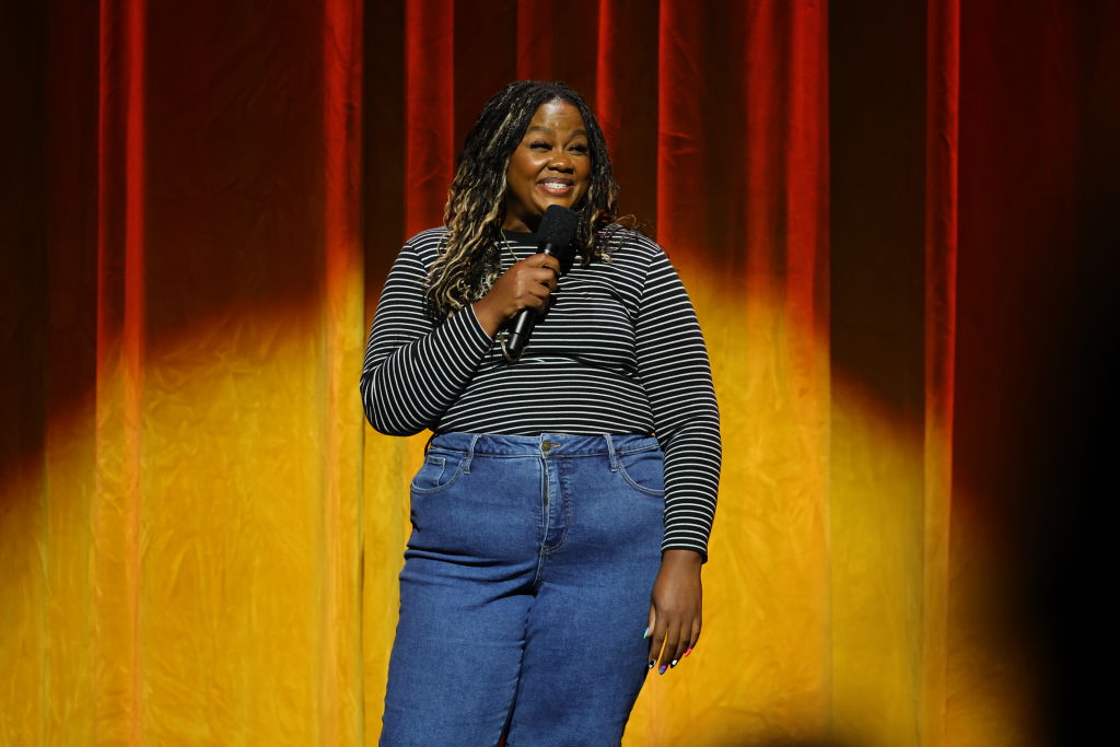 Nicole Byer performs during The Give Back-ular Spectacular! Fundraiser in partnership with The Union Solidarity Coalition at The Orpheum Theatre
