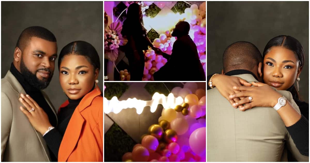 Gospel singer Mercy Chinwo gets engaged, fans gush over pre-wedding photos and romantic proposal video