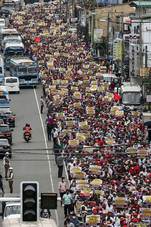 Sri Lankans have poured into the streets -- as they did in Colombo in this image from August 20, 2022 -- over months of unrest protesting the government amid the island nation's worst-ever economic crisis