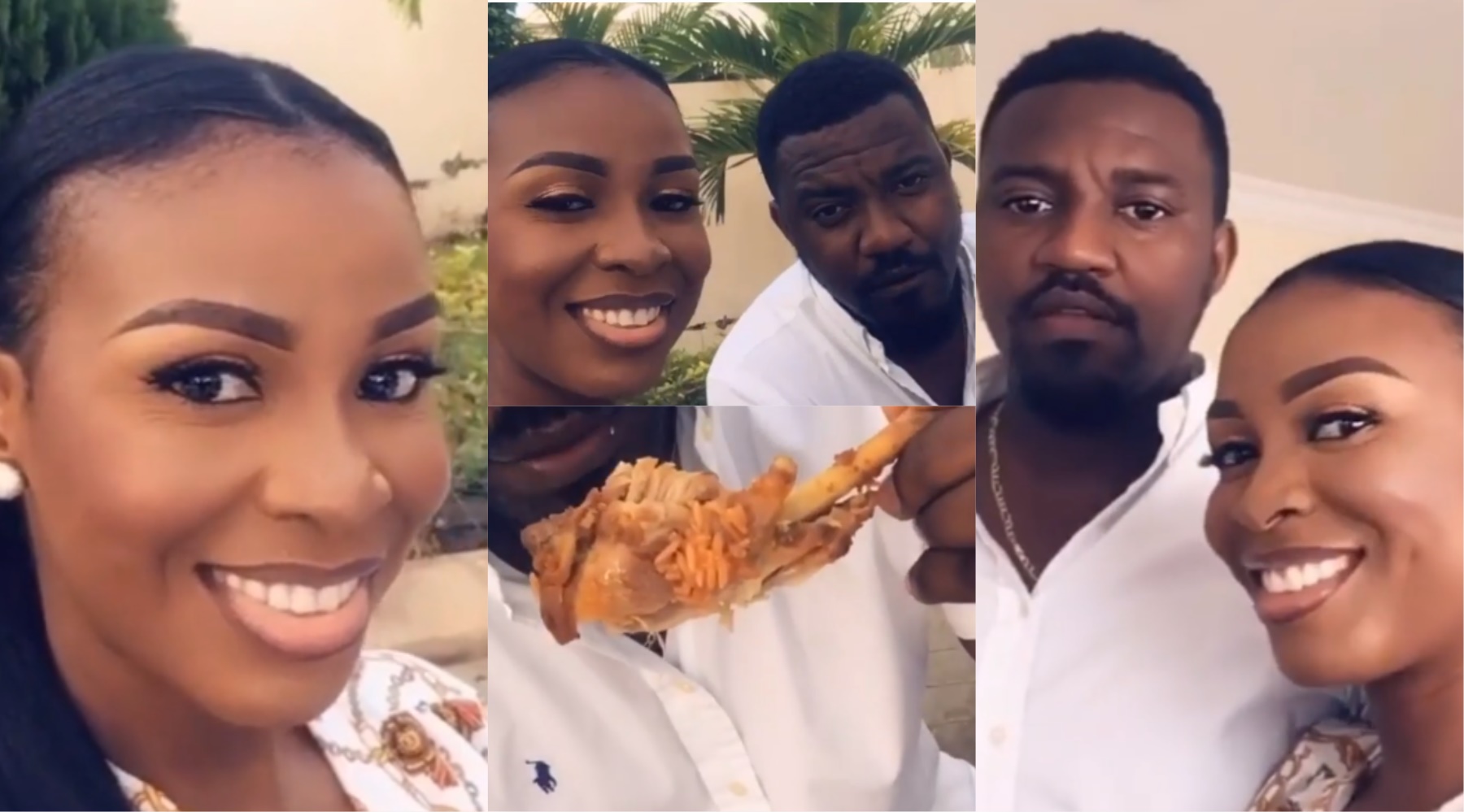 John Dumelo and wife Gifty Mawunya chill hard as she flaunts her beauty (video)