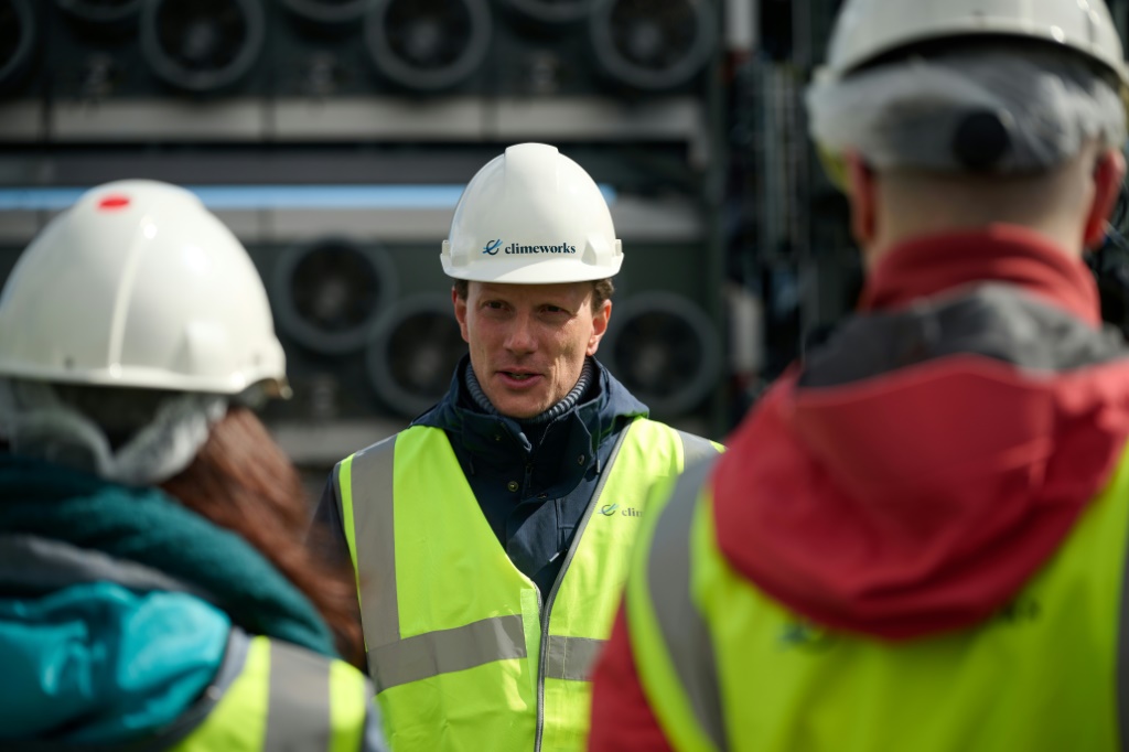 Christoph Gebald, co-CEO and co-founder of Swiss start-up Climeworks showed their new plant in Hellisheidi