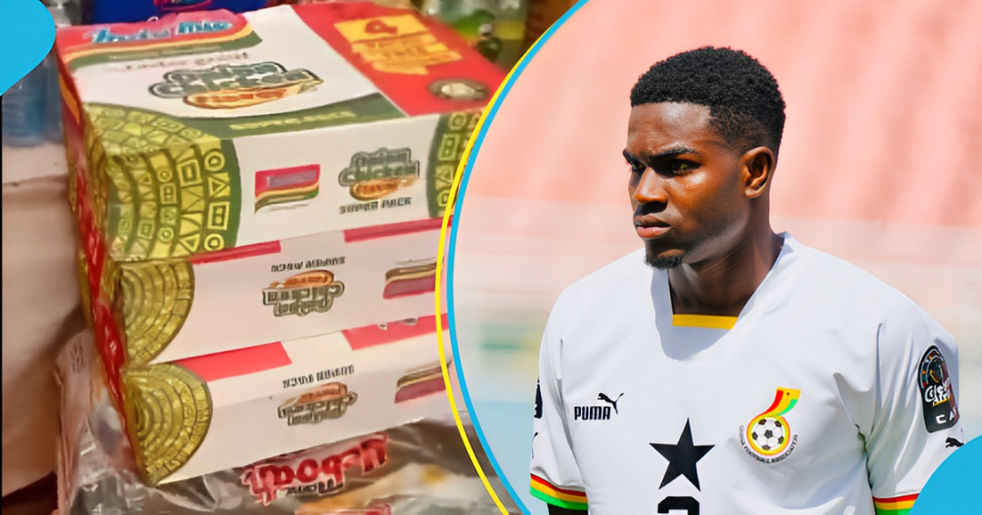 Black Stars' Ernest Nuamah commences philanthropic works, donates foods to kids: "He's kind"