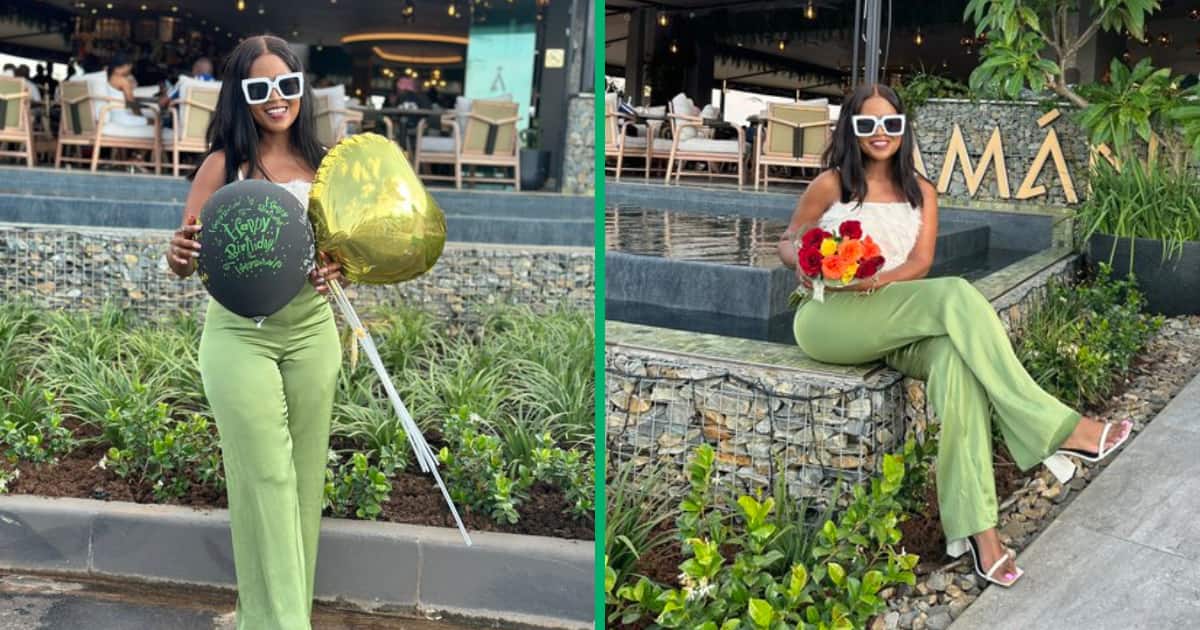 42-Year-old lady wishes herself happy birthday, stunning pictures leave jaws gaping