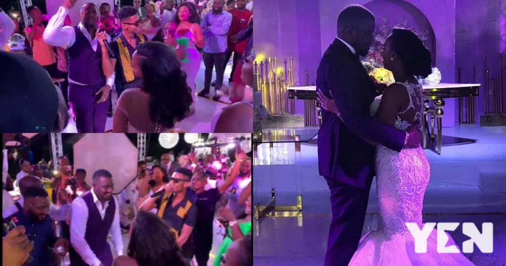 Dumelo and his wife dance to KiDi's live performance at their wedding (video)
