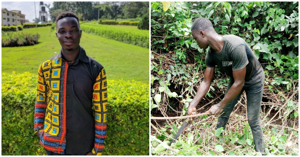 Grass to grace: KNUST graduate who did construction work to raise money for his fees bags first class